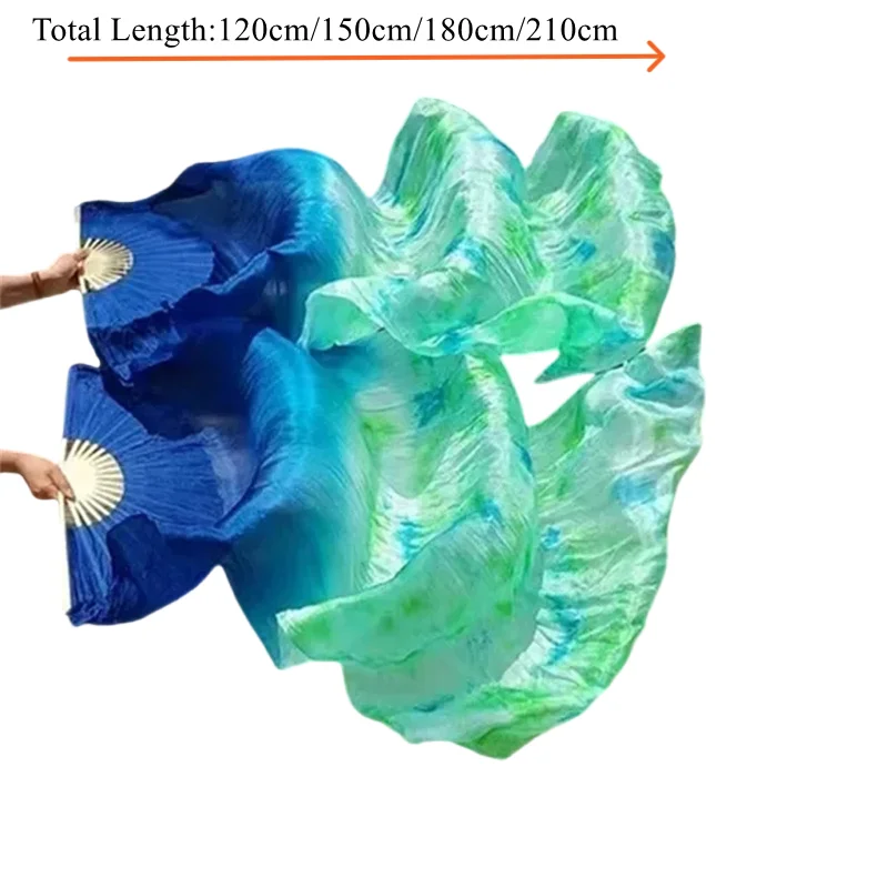 Seide Fan Schleier Bauchtanz Requisite (2er-Set) Tie Dye Professionelle Frauen Bauchtanz Kostüm Zubehör Anbetung Lob Bühnenpraxis