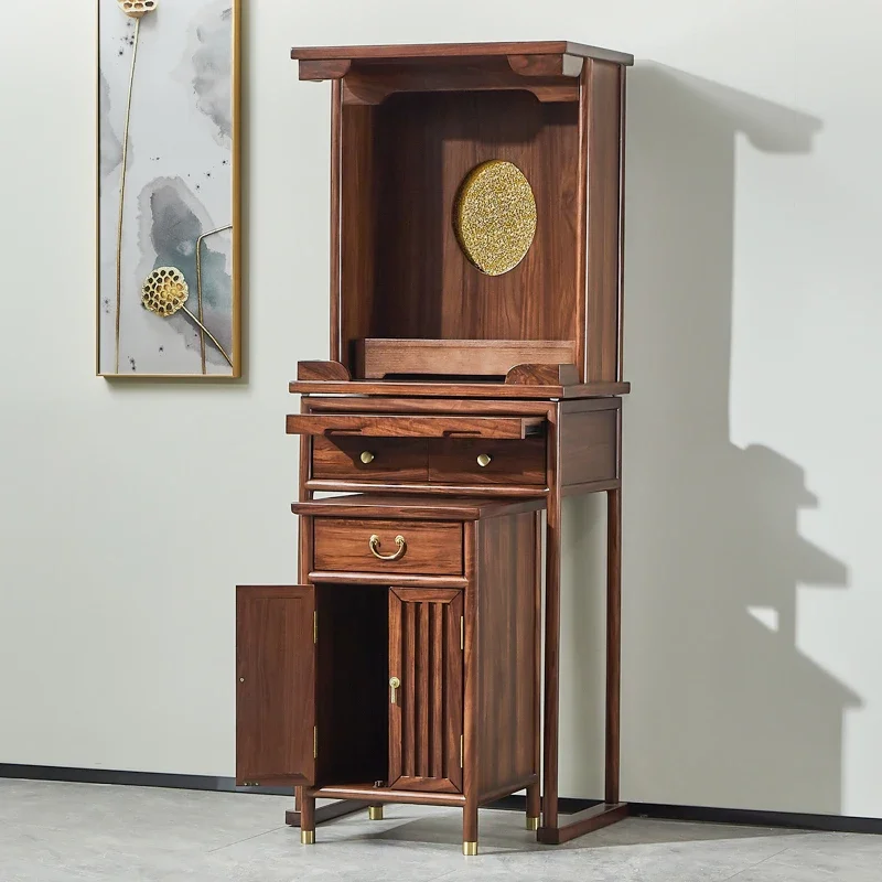 بوذا مجلس الوزراء بوذا ضريح المذبح ثلاث قطع مجموعة إله الثروة مجلس الوزراء العبادة الجدول المنزل ضريح مذبح مجلس الوزراء #3