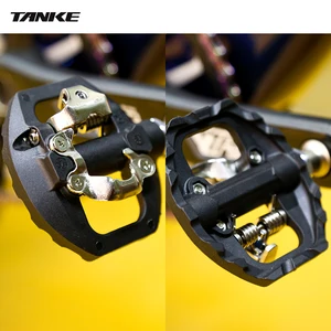 Tanque-santain bike pedals with 3 sealed bearings, dual clipless spd, flat and lock, aluminum cycling pedal, nylon cycling accessories 7 Main Sales Double Pedal - №7
