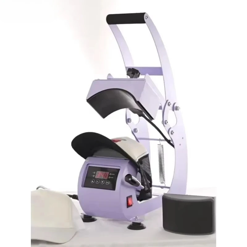 Cap Heat Press Machine Stable Performance 550W with 2Pcs Interchangeable Platens Resuable Hat Stretcher