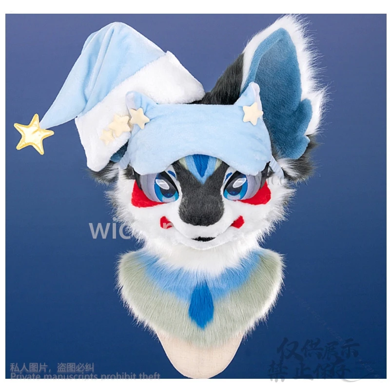 مضحك الحيوان كوميك كون فروي Furrsuit الكرتون Kigurumi زي ستار Nightcap Kawaii قناع عين منامة لطيف كوس كوميك مخصص