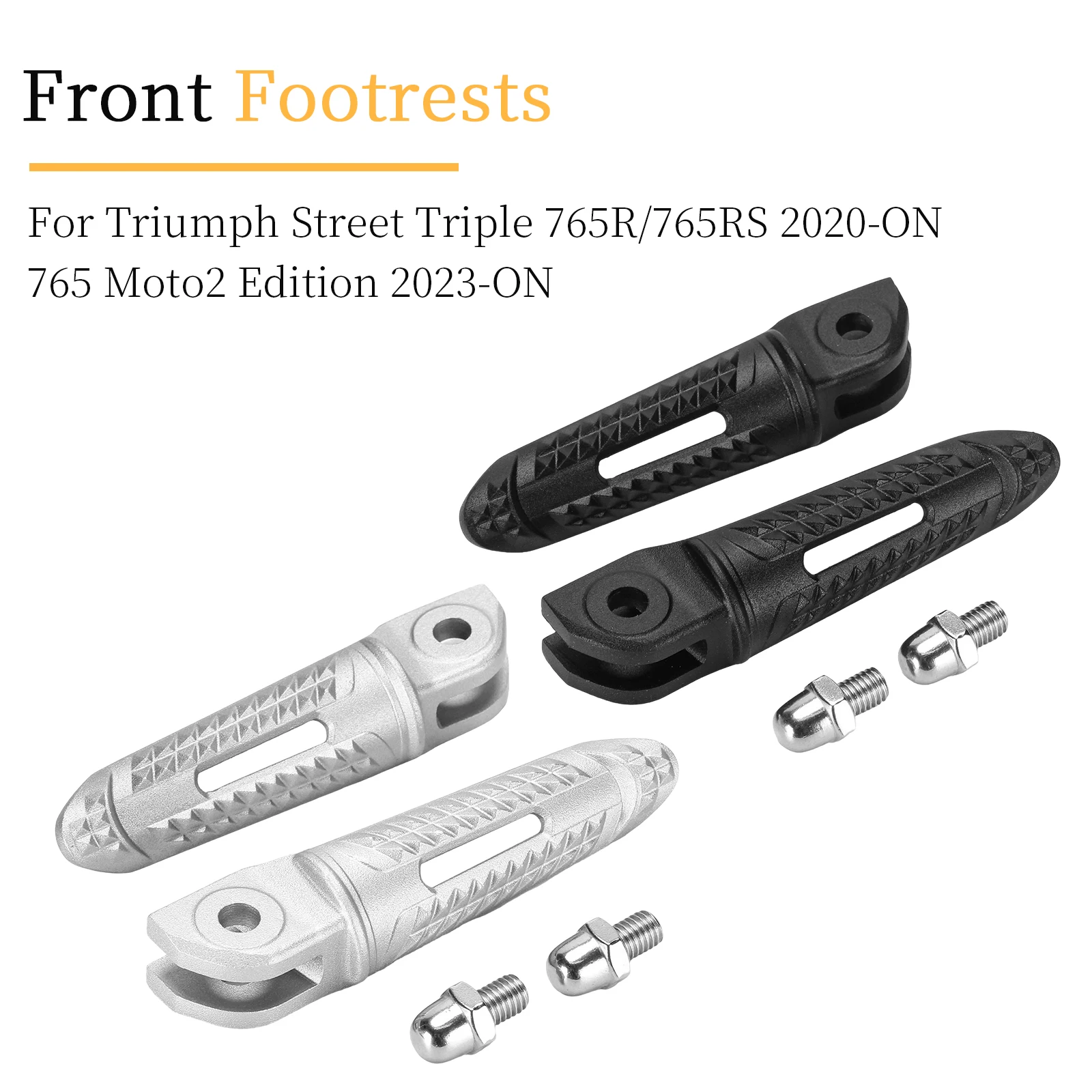 

1 Pair Front Motorcycle Footrests For Triumph 765R 765RS 765 Moto2 Edition 2020 2021 2022 2023 Driver Foot Pegs Rider Pedals