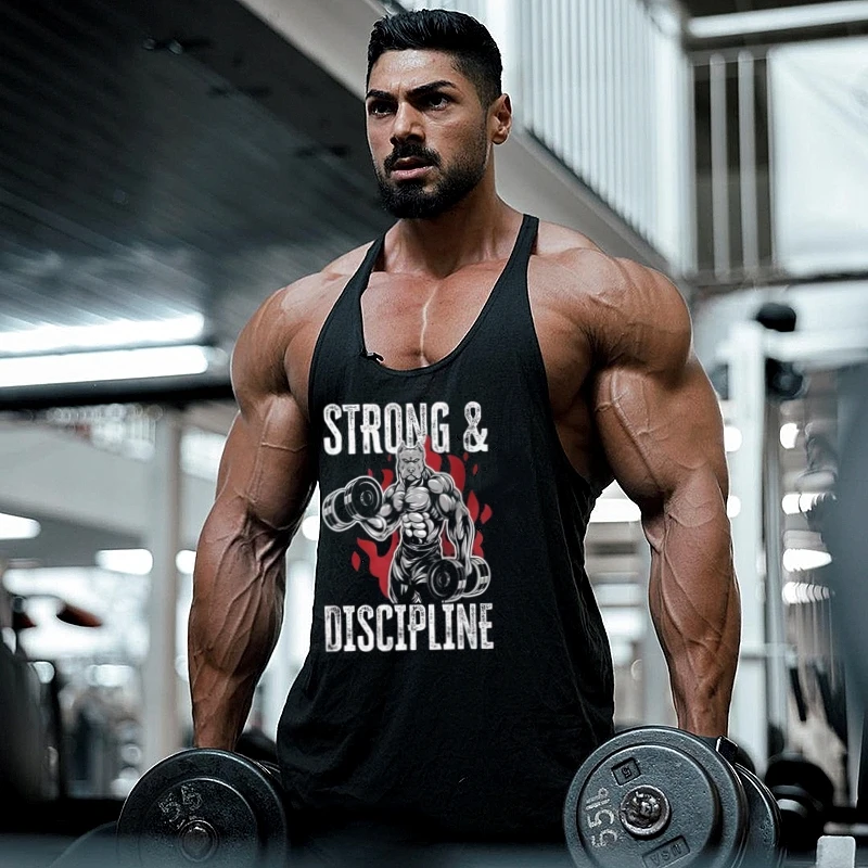 

Men's Fitness Gym Bodybuilding Vest - Sleeveless Stringer T-Shirt, Breathable Sweatshirt Top for Training & Workout Singlet