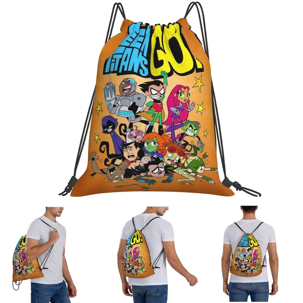 حقائب ظهر Teen Titans Go Team، حقائب ظهر عصرية محمولة برباط، حقيبة رياضية، حقائب كتب لطلاب السفر