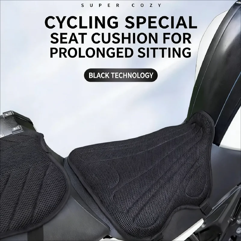 Motorcycle shock-absorbing seats, ventilated and heat-dissipating electric vehicles and motorcycle seat accessories