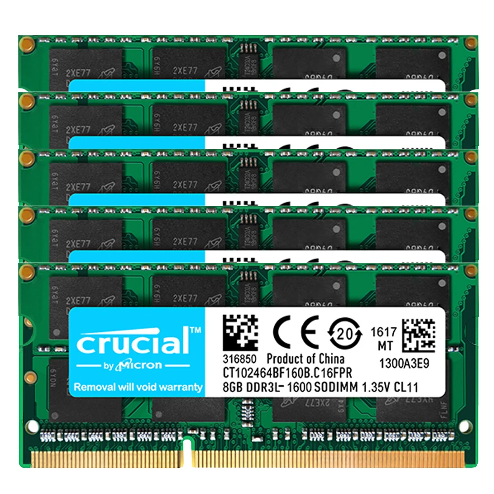 5PCS DDR3L 4GB 8GB 2gb Laptop Memory 1066 1333 1600 MHZ PC3L 8500S 10600S 12800S 204Pin 1.35V SODIMM Notebook Memoria Ddr3l RAM