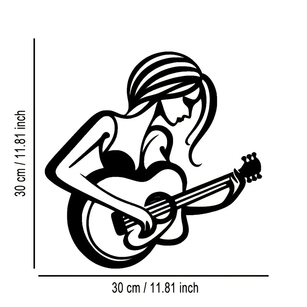 Exquisite Craftsmanship: Abstract Guitarist Metal Wall Art, Perfect for Cafe and Bar Decoration, One Piece | The Ideal Gift for Music Lovers