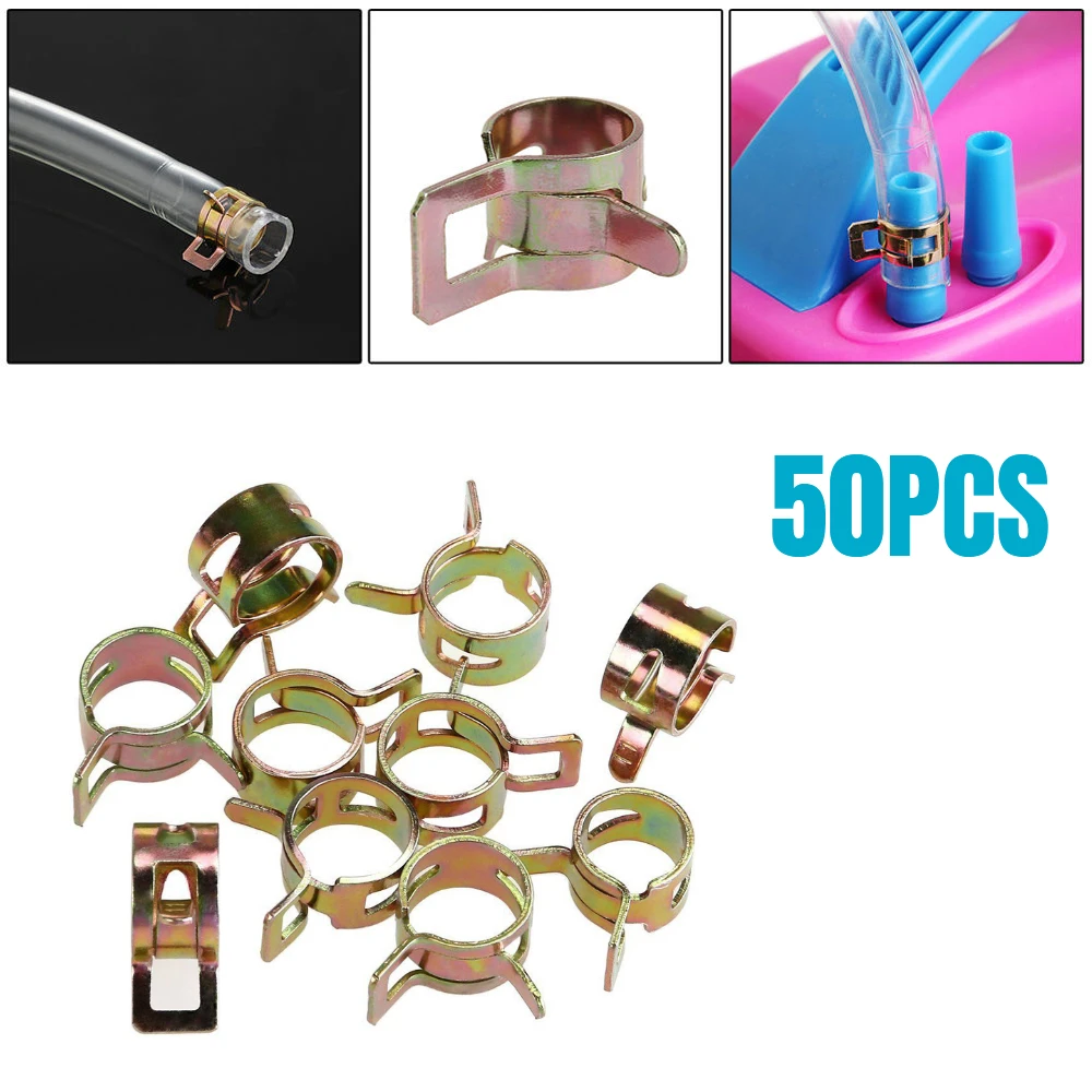 

50pcs 5/6/7/8/9mm Auto Oil Pipe Clamp Hose Spring Clip Fuel Line Water Pipe Air Tube Fastener Tools Car Motorcycle Accessories