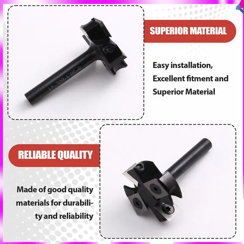 

N96R Slab Flattening Router Bit 8Mm Shank Carbide Insert CNC Spoilboard Surfacing Milling Cutter Wood Planer Bit