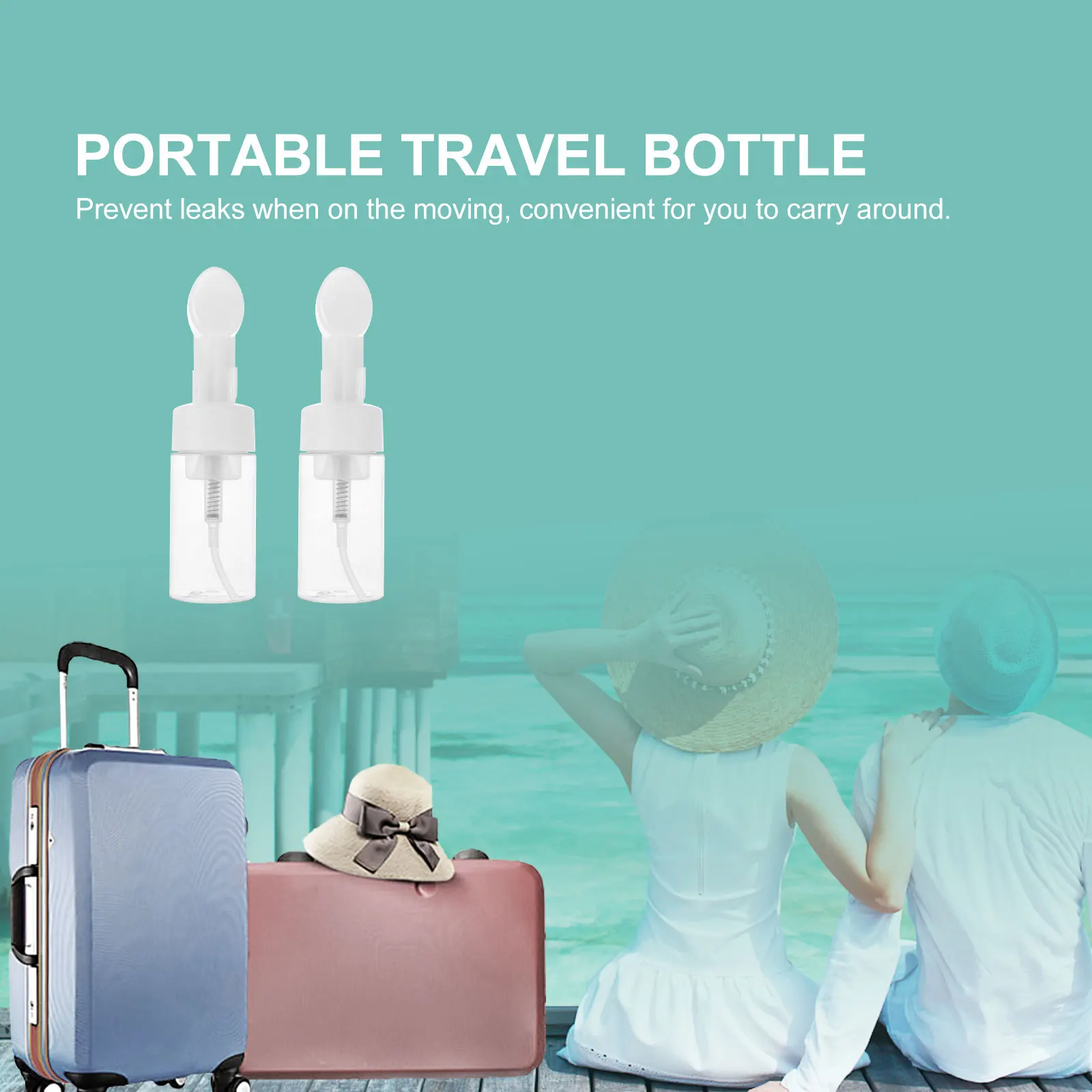 2 قطعة 100 مللي زجاجة رغوة موزع الحيوانات الأليفة مادة السيليكون تصميم مانعة للتسرب لصابون اليد منظف للوجه السفر إعادة الملء #3