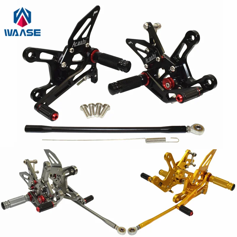 waase For Kawasaki Ninja ZX-10R ZX-10RR ZX1000 ZX10R 2016-2020 Adjustable Rider Rear Sets Rearset Footrest Foot Rest Pegs