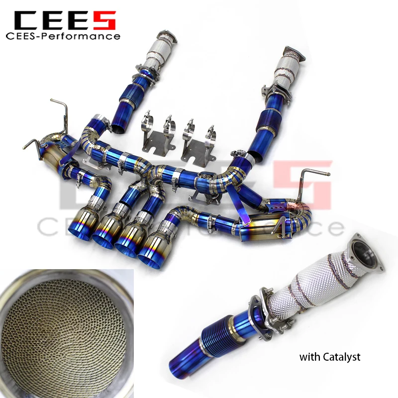 

cees Axle Full Exhaust Muffler with Cat Downpipe for Chevrolet CORVETTE C8 Z06 2019-2023 Original Valve Catback 3 Inch Exhaust