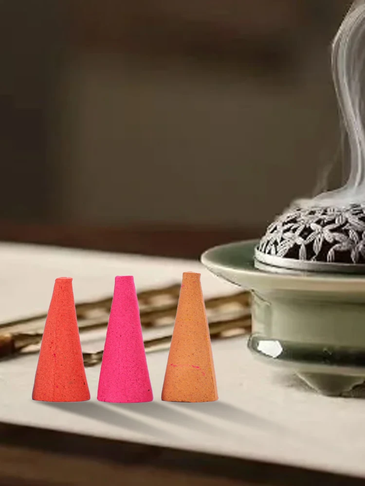 60Pcs Scented Incense Cones Colorful Fragrance Incense Cones Natural Scents Cones for