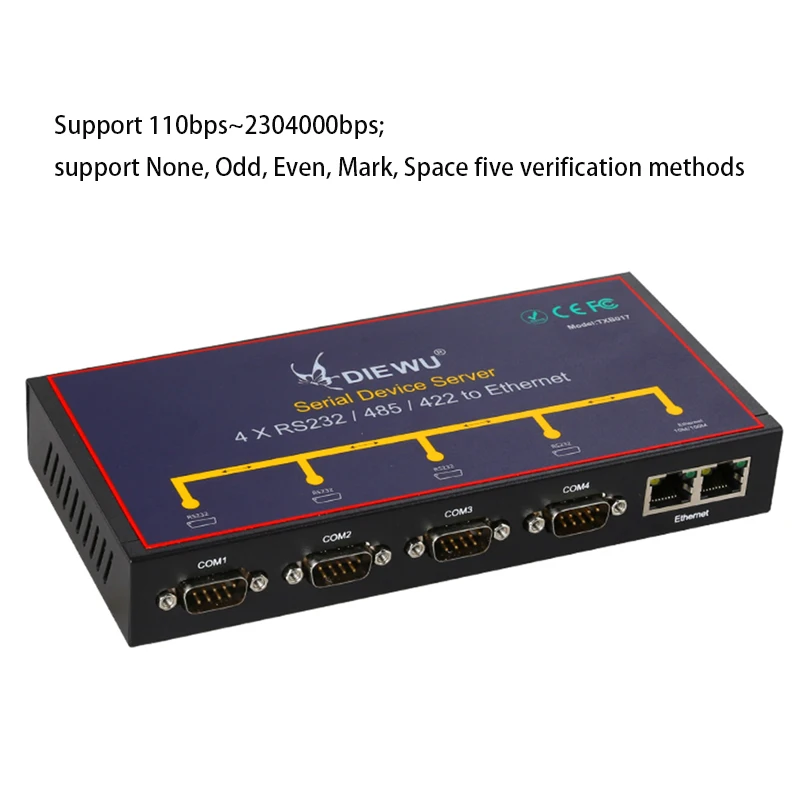Internet Splitter Extender Serial Device Server 10/100M Serial RS232 RS485 RS422 to Ethernet Converter Ethernet Smart Switcher