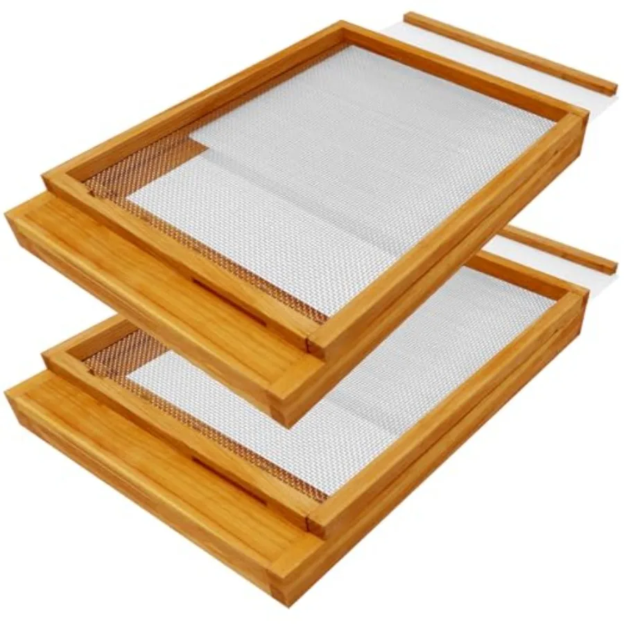 

Bee Hive Screened Bottom Board Beeswax Coated, Screened Bottom Board 10 Frame for Langstroth Beehive Summer Airflow
