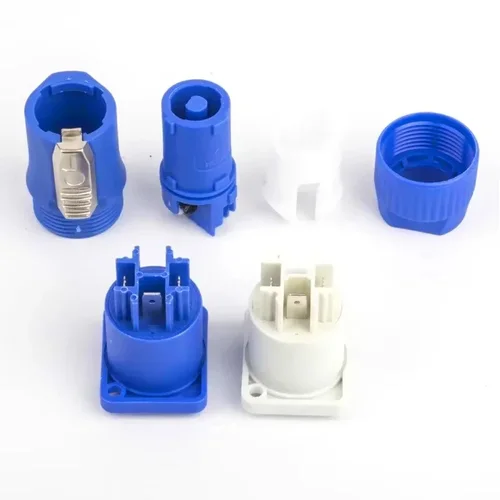 Imagen 2 del producto 10 Uds conector XLR Powercon 20A enchufe de alimentación toma de corriente NAC3FCA NAC3MPA NAC3FCB enchufe macho de 3 pines adaptador XLR azul blanco