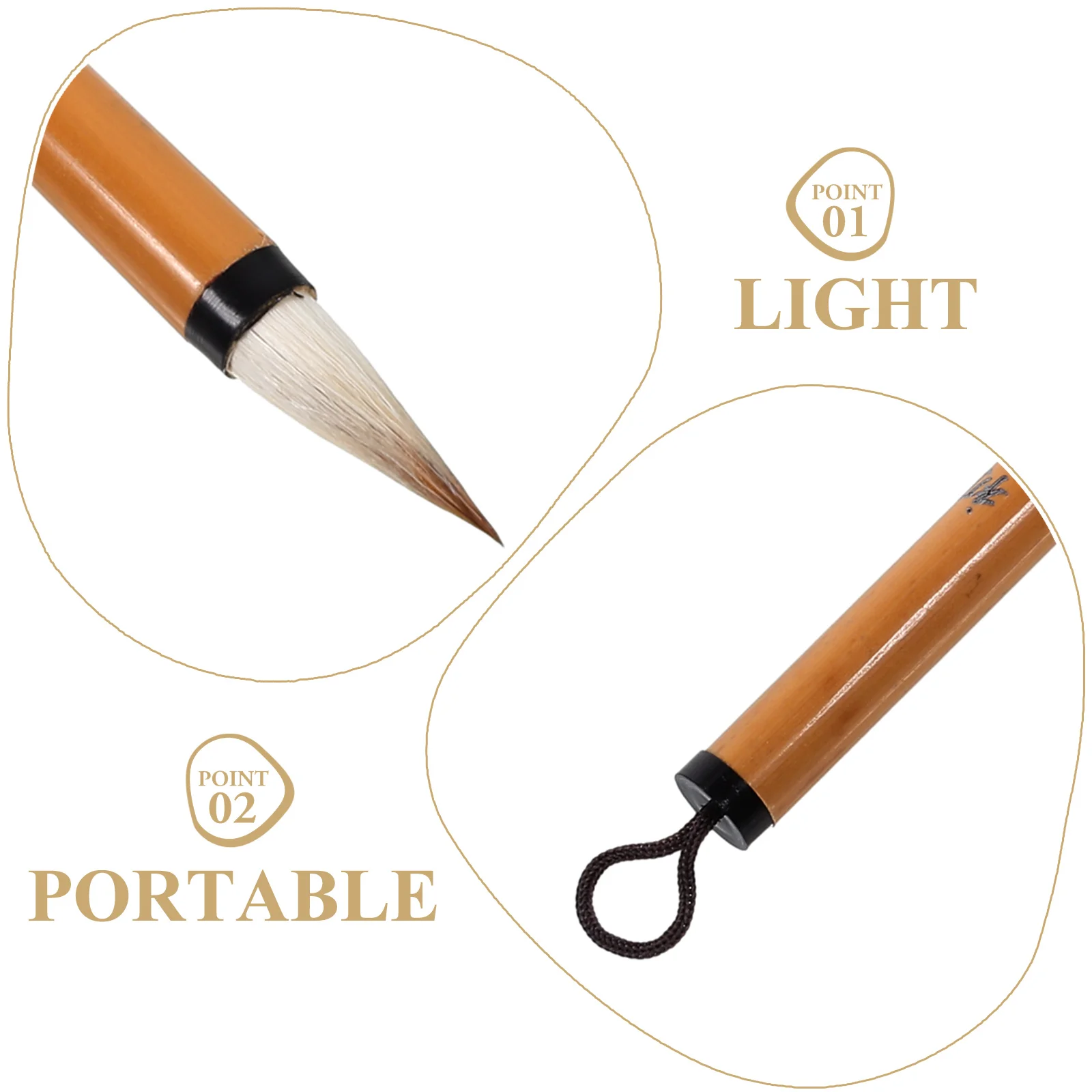 

Ink Brush Lower Case Writing Calligraphy Pens for Beginners Green Bamboo Holder