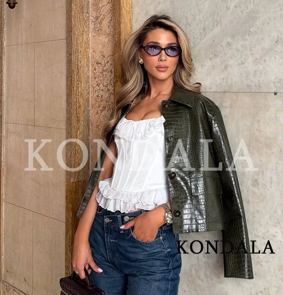 KONDALA Damen Elegantes Korsett-Camisole Sommer High-Street-Mode Laminiertes Saum-Top Neu 2026 Trendiges Freizeit-Oberteil für Damen – Detail 2