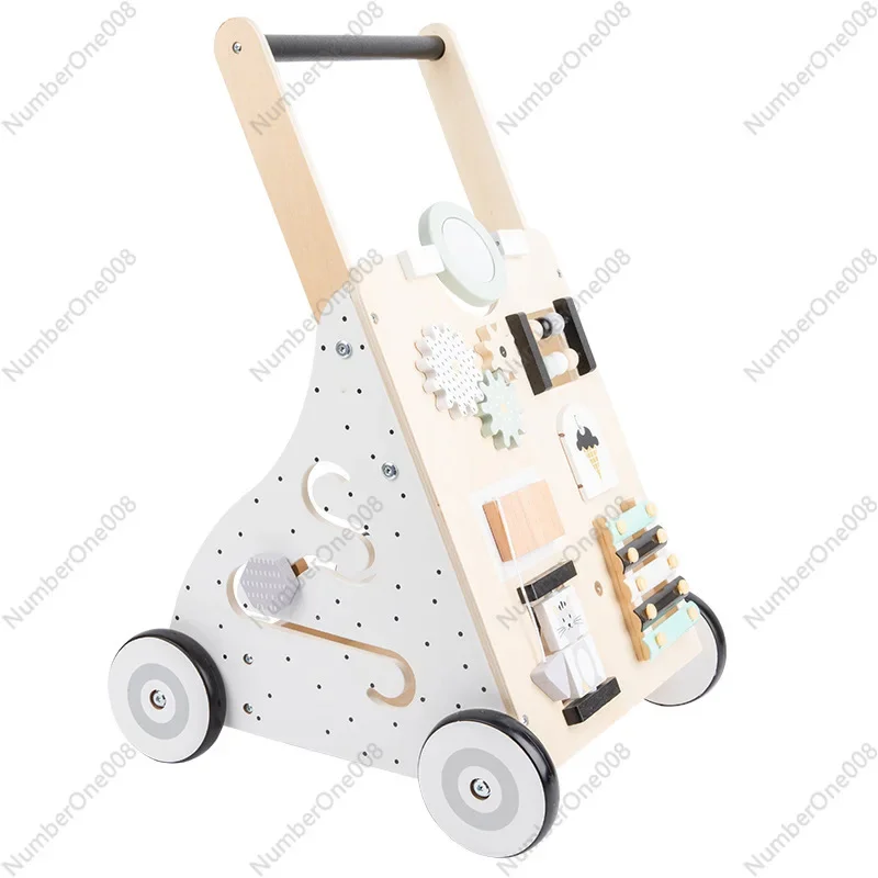 

Baby Walker for Infants, Anti-O Leg & Tipping-Preventing Wooden Push Car, Multi-Functional Toddler Toy