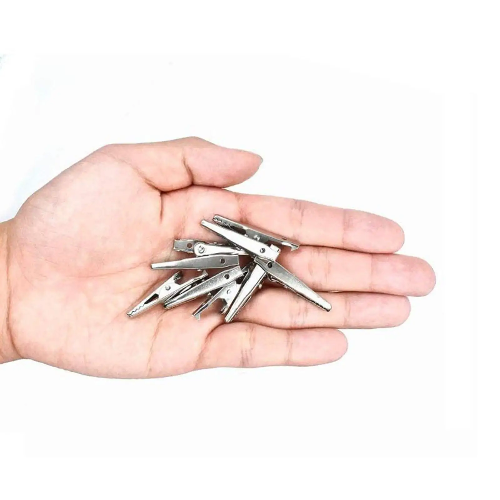 100x Metal Alligator Clips Spring Clamps Reliable Stainless Steel Stable Grip 35mm Crocodile Clamps for Electric Testing Work