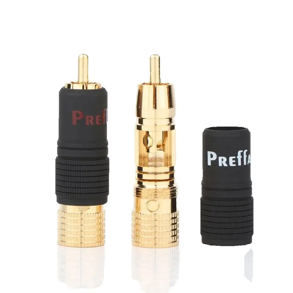 

Preffair R1747 24-каратные позолоченные разъемы RCA с винтовой блокировкой аудиоразъемов и комплект для переоборудования кабеля динамика для HiFi, домашнего кинотеатра