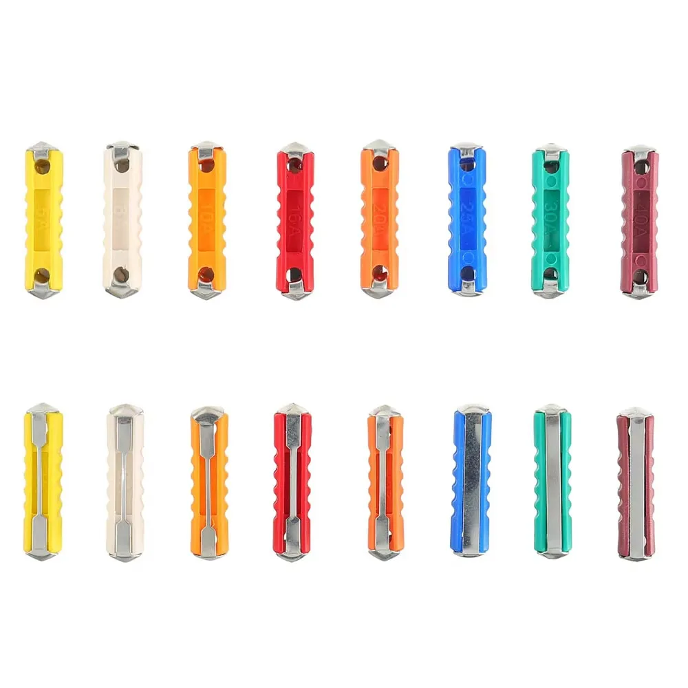 

120pcs Torpedo Shaped Fuses Set 5A 8A 10A 16A 20A 25A 30A 40A for Protect Automotive Circuits for Old Style Classic Cars