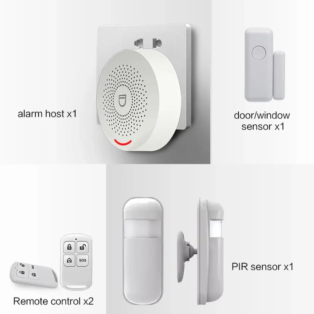 HIVA Wifi Simply Safe Alarm System For Home Office work With Alexa Google Home With Door And Pir Detector Home Security System