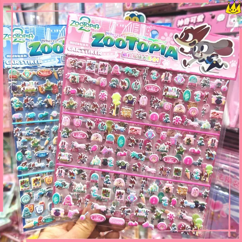 Pegatinas 3D Grandes de Doble Capa de Zootopia, Lindas Pegatinas Decorativas de Dibujos Animados para Auriculares, Papelería, Laptop, Funda de Teléfono