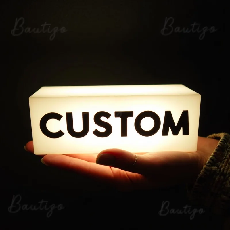 Custom LED Acrylic Light Box Sign Night Decor Interior Decoration Small Table and Wall Lamp Signage Room Sign