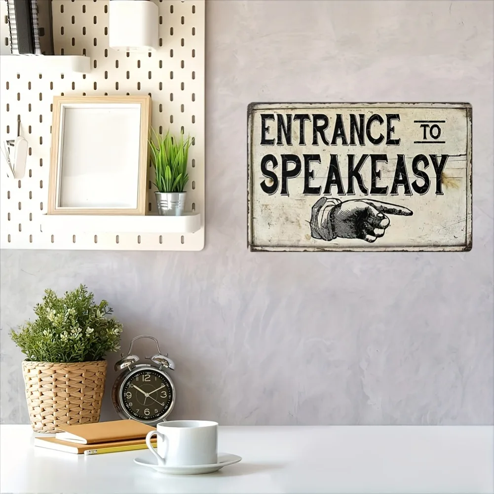 لافتة تشيكو كريك سبيكسي المعدنية غير اللامعة مقاس 8 × 12 بوصة - لوحة فنية جدارية ريفية من عشرينيات القرن العشرين، ديكور حظر غاتسبي العظيم باللون الأبيض/الأخضر/الأصفر/الأسود