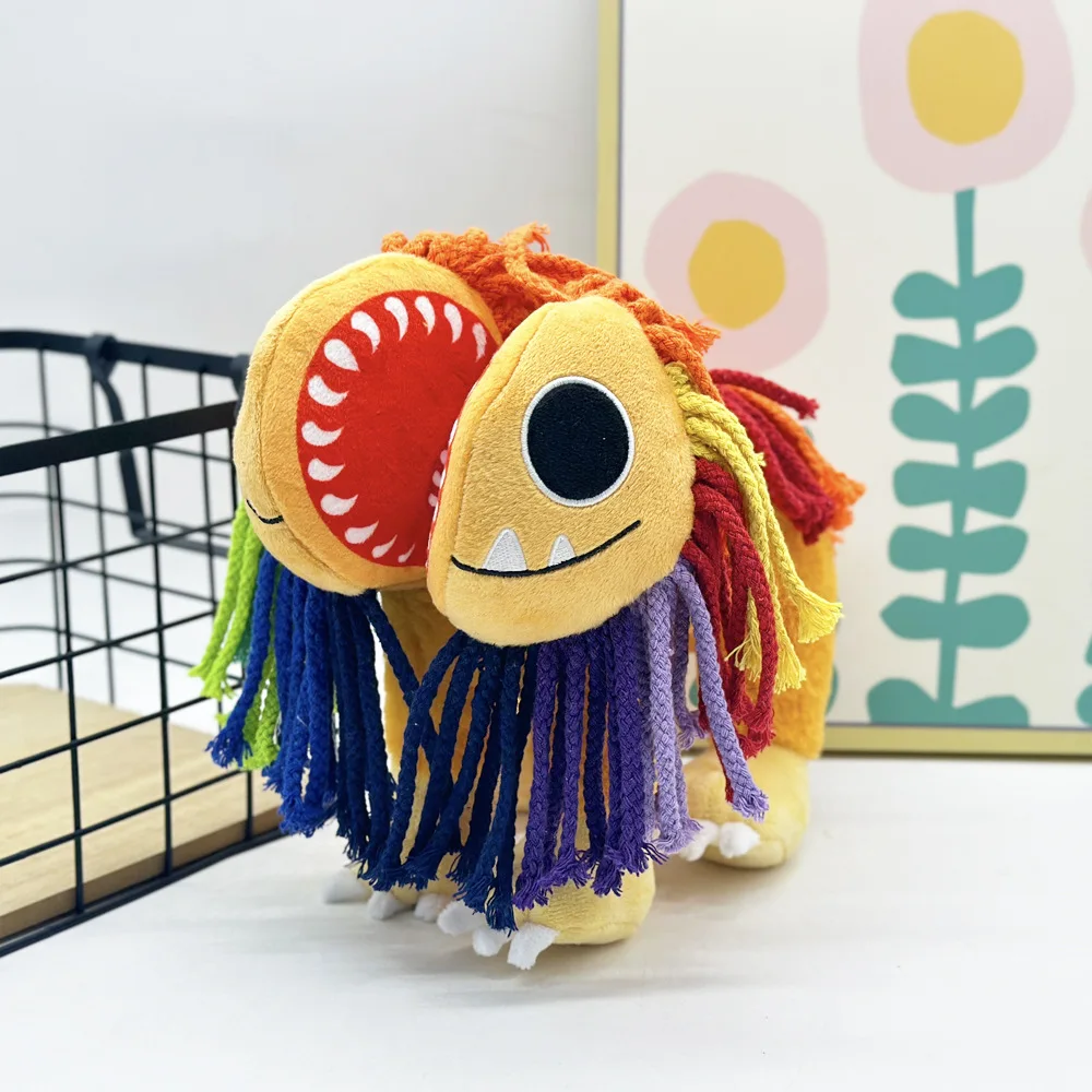25cm Yarnaby Plush Nightmare Critters Doll Colorful Lion Smile Bedroom Sofa Decora Pillow PP Cotton Birthday Gifts Toys for Kids
