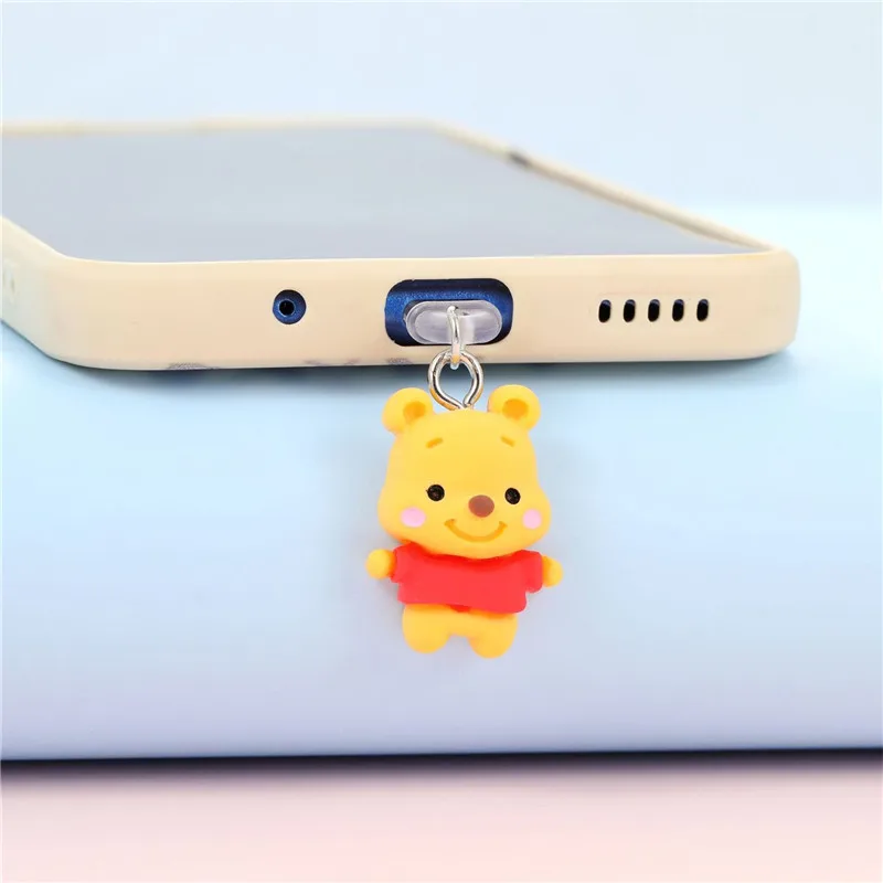 MINISO 3D Lotso Phone Anti-Dust Plug For iPhone Samsung Xiaomi Huawei Type C Android Charging Port Protectors Resin Dustplugs