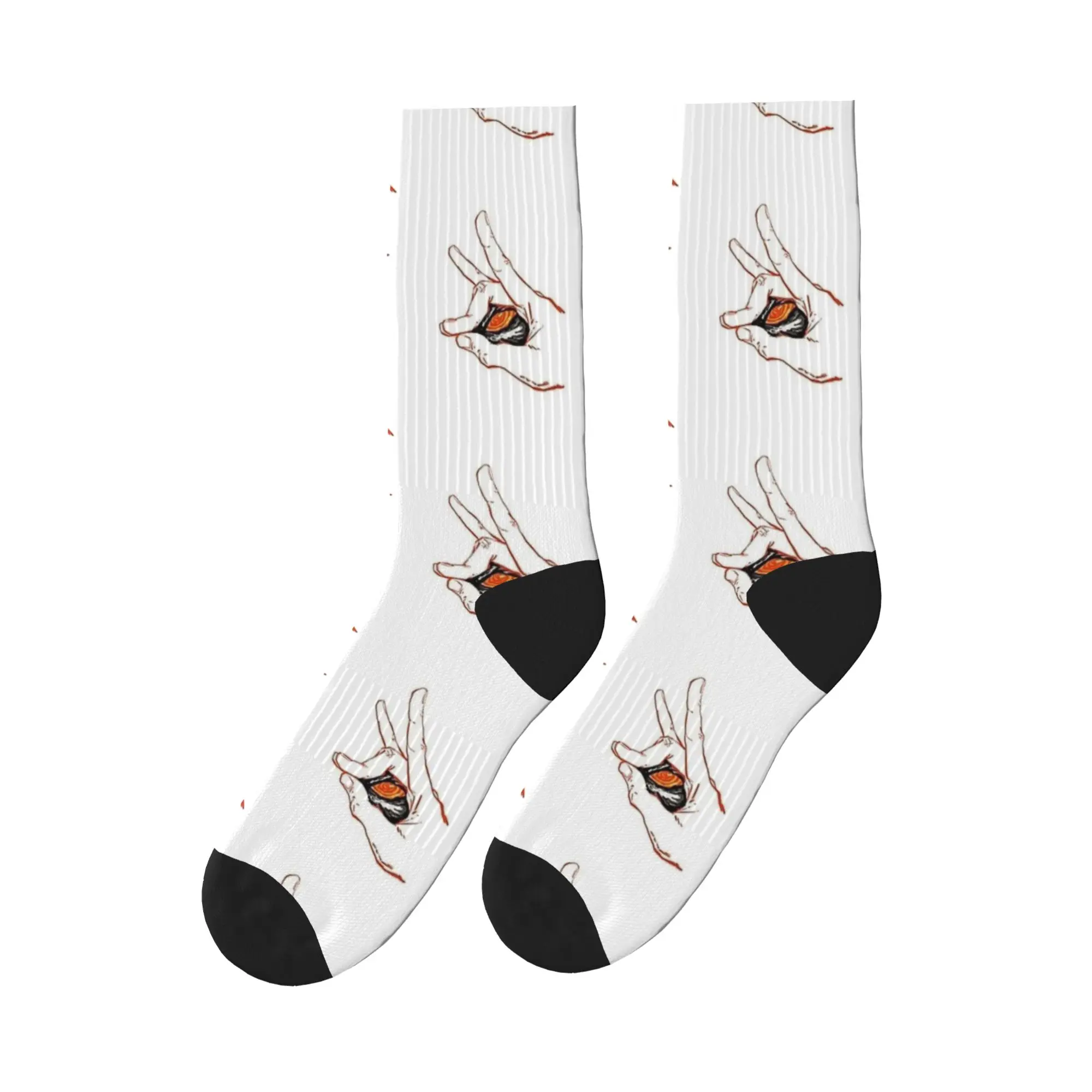 Kon fox demon motosserra homem meias de inverno engraçado casal médio macio meias padrão correndo esportes não deslizamento meias