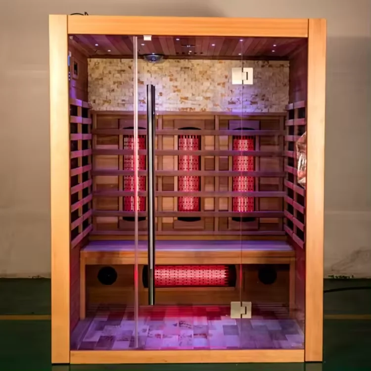 

New Popular Indoor Wooden Sauna Room 3 Person Home Infrared Sauna