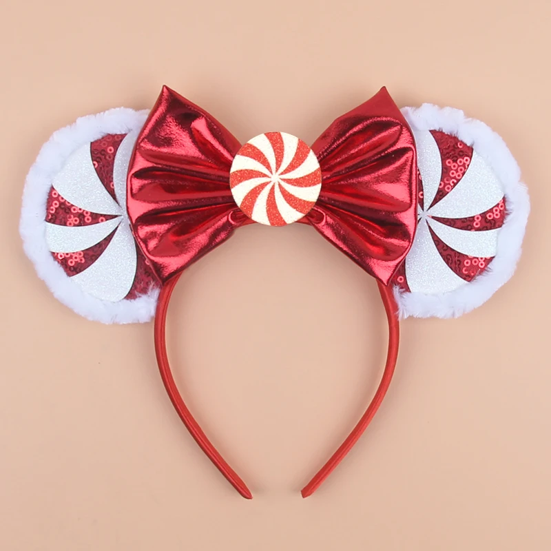 2024 New Christmas Mouse Ears Headband For Girls One Size Sequins Bow Hairband Featival Party DIY Hair Accessories Boutique