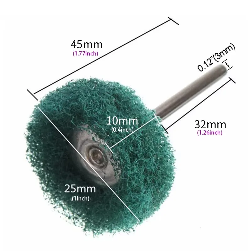 10/20pcs Mini Drill Abrasive Brush Nylon Buffing Polishing Wheel Dremel Rotary Hand Tool Accessories Set Rust Remover