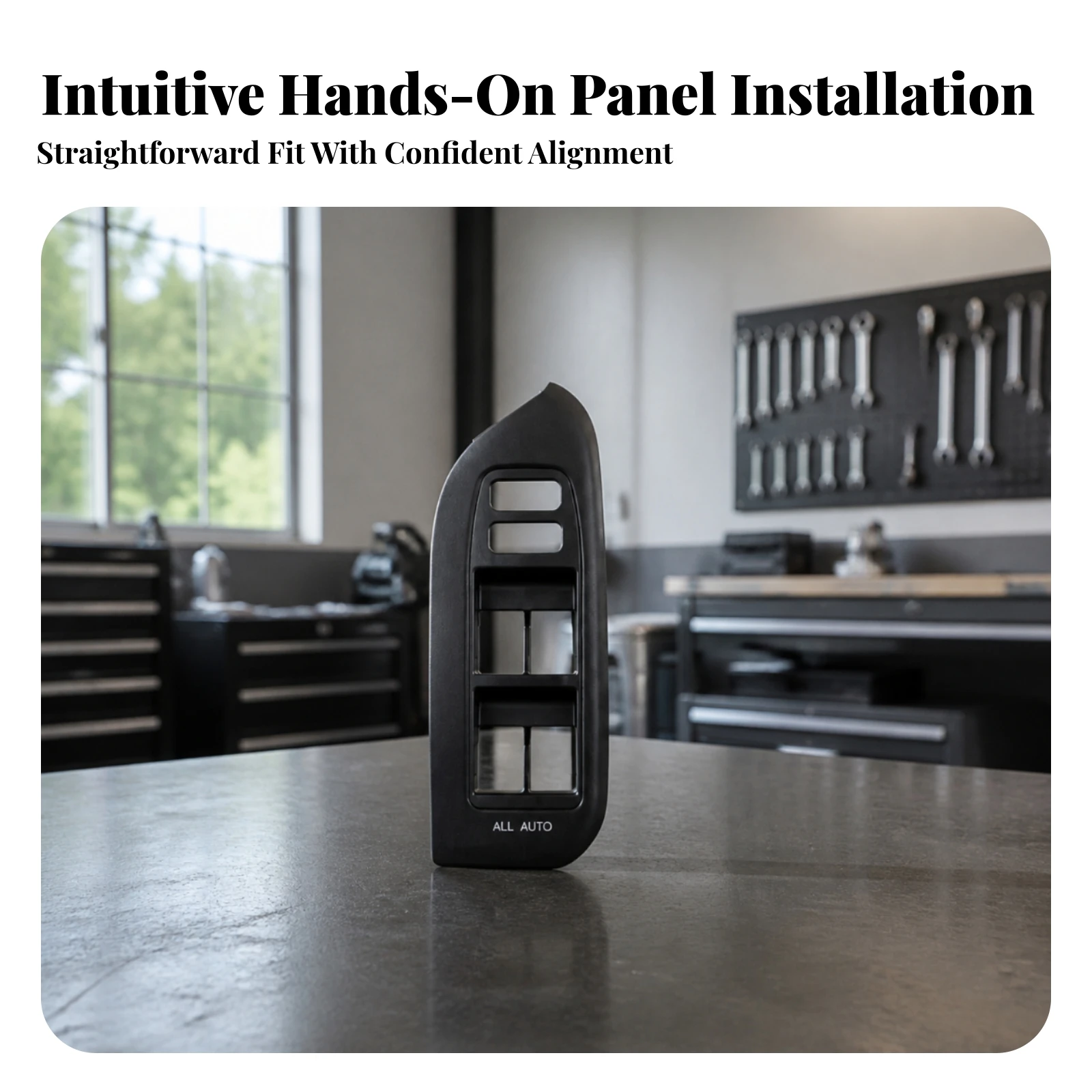 Armrest Base with Control Panel Trim Recessed Front Armrest Base Auto Part Contoured for Car DIYers, Interior Restoration