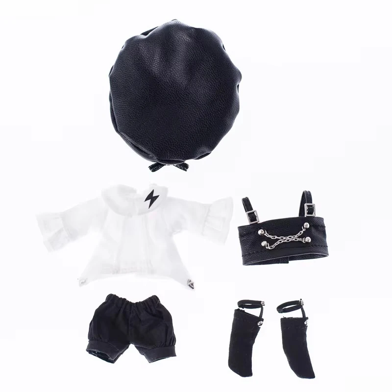 

Ob11 Clothes Sweet Cool Black White Suit Hat Shirt Socks for GSC, Obitsu11, Molly, P9, 1/12bjd Doll Accessories Boy Girl Toy