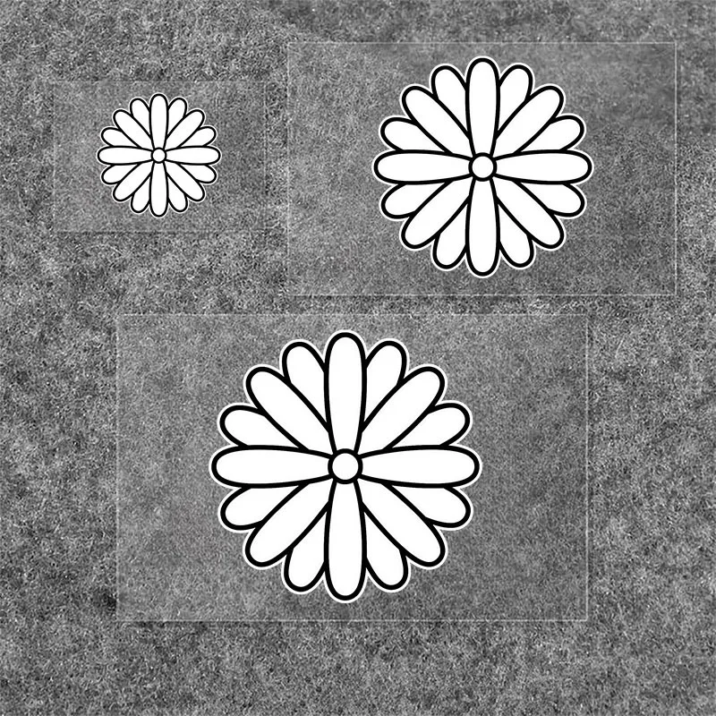 

1SET Daisy Flower Outline Waterproof Self-adhesive Vinyl Sticker for Car Motorcycle Bike Helmet Laptop Decor
