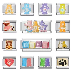 Fashion Popular Cartoon Animals Italian Charm Links Fit 9mm Bracelet Stainless Steel Making DIY Gift Jewelry