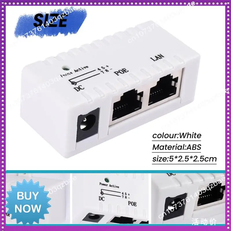 Hot Ltem Poe Splitter Poe Injector Rj45 DC 5,5 мм X 2,1 мм Вход Пассивный Poe Injector Разъем адаптера для IP-сети Ca