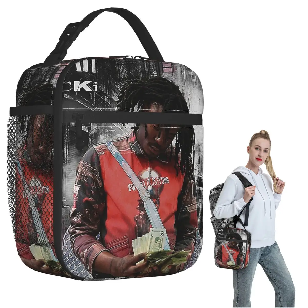 Lucki Shhhhh Slayworld Opium Twizzy KanKan Graphic Insulated Lunch Bag for Women Kids Portable Food Boxes Thermal Lunch Box Tote