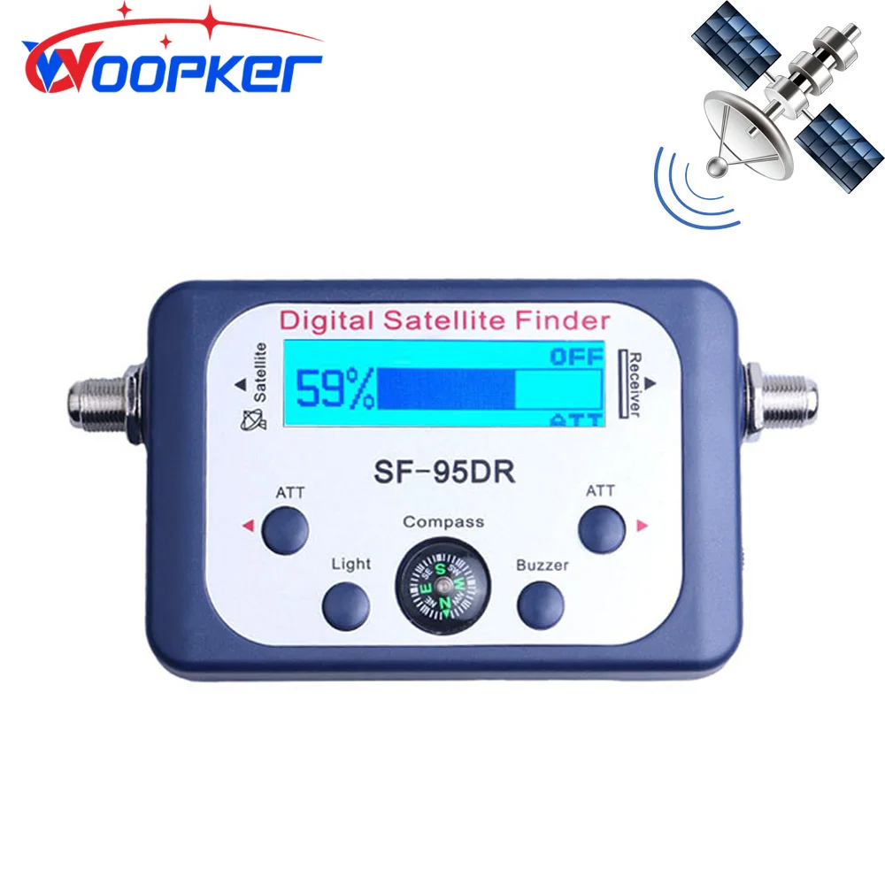 

Woopker Sat Finder Satlink Tester Meter Satellite TV Signal Receiver with Compass and Digital Display FTA DVB S2