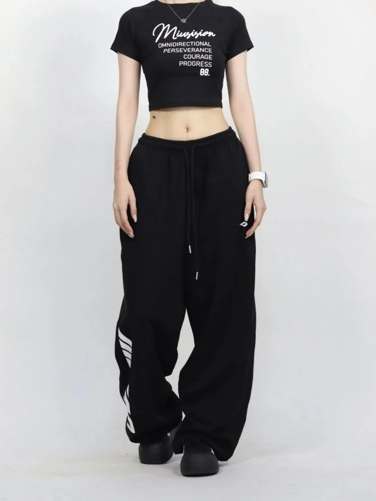 Pantalon de survêtement baggy vintage pour femme, salle de bain, salle de bain, salle de bain, salle de bain, salle de bain, mode coréenne, streetwear Harajuku, style Nese, Hip Hop, FJJN, U Y2K, respirateur, 10/2019