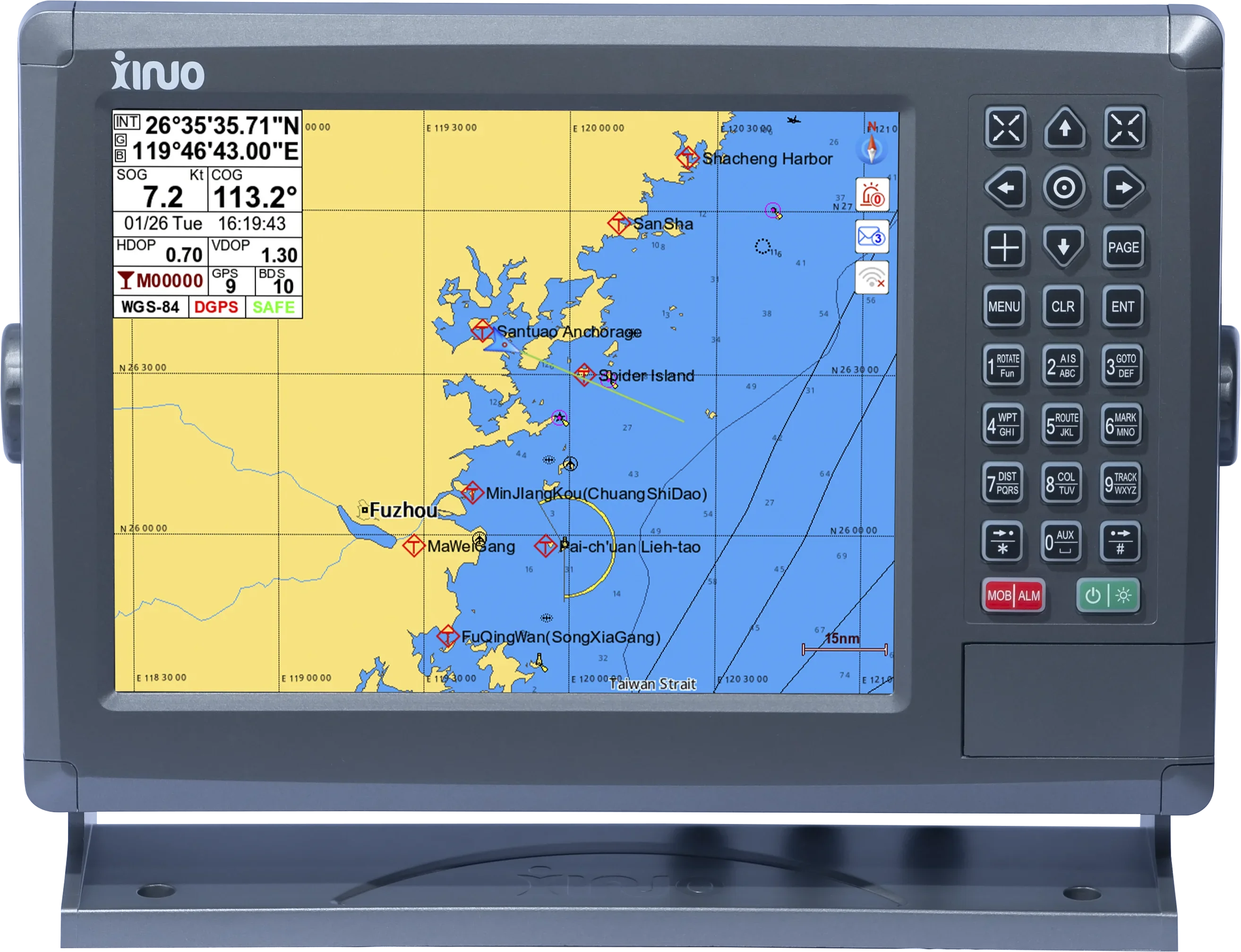 Factory direct marine GNSS chart plotter XINUO GN-150 series GN-1510 10