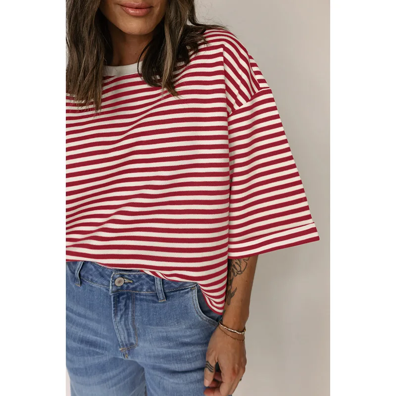 Faionable 2025 femmes rondes Ne pull T-shirt coupe confortable décontracté Sle haut pour femme matériel de qualité