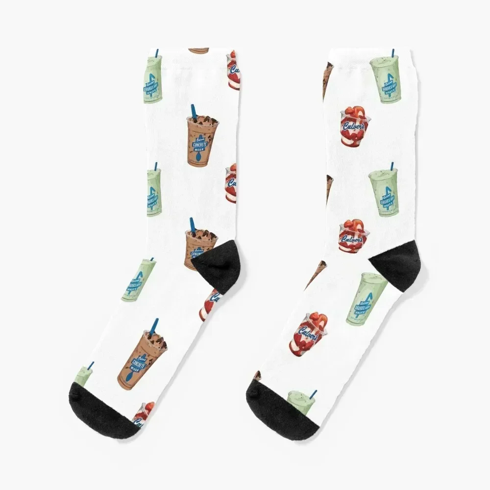 Culvers Ice Cream Concrete Mixer Shake Socks Lots winter gifts cartoon Luxury Woman Socks Men's