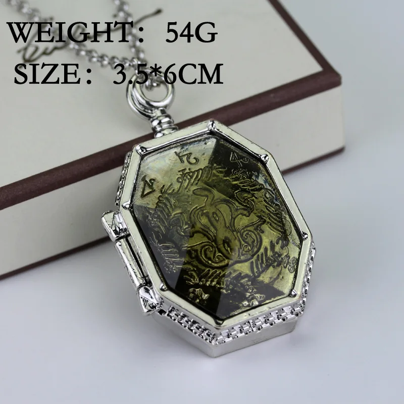 Witchcraft Magic Accessories Horcrux Of Salazar Locket Pendant Necklace Cosplay Jewelry for Men Women Kids Fans Gifts