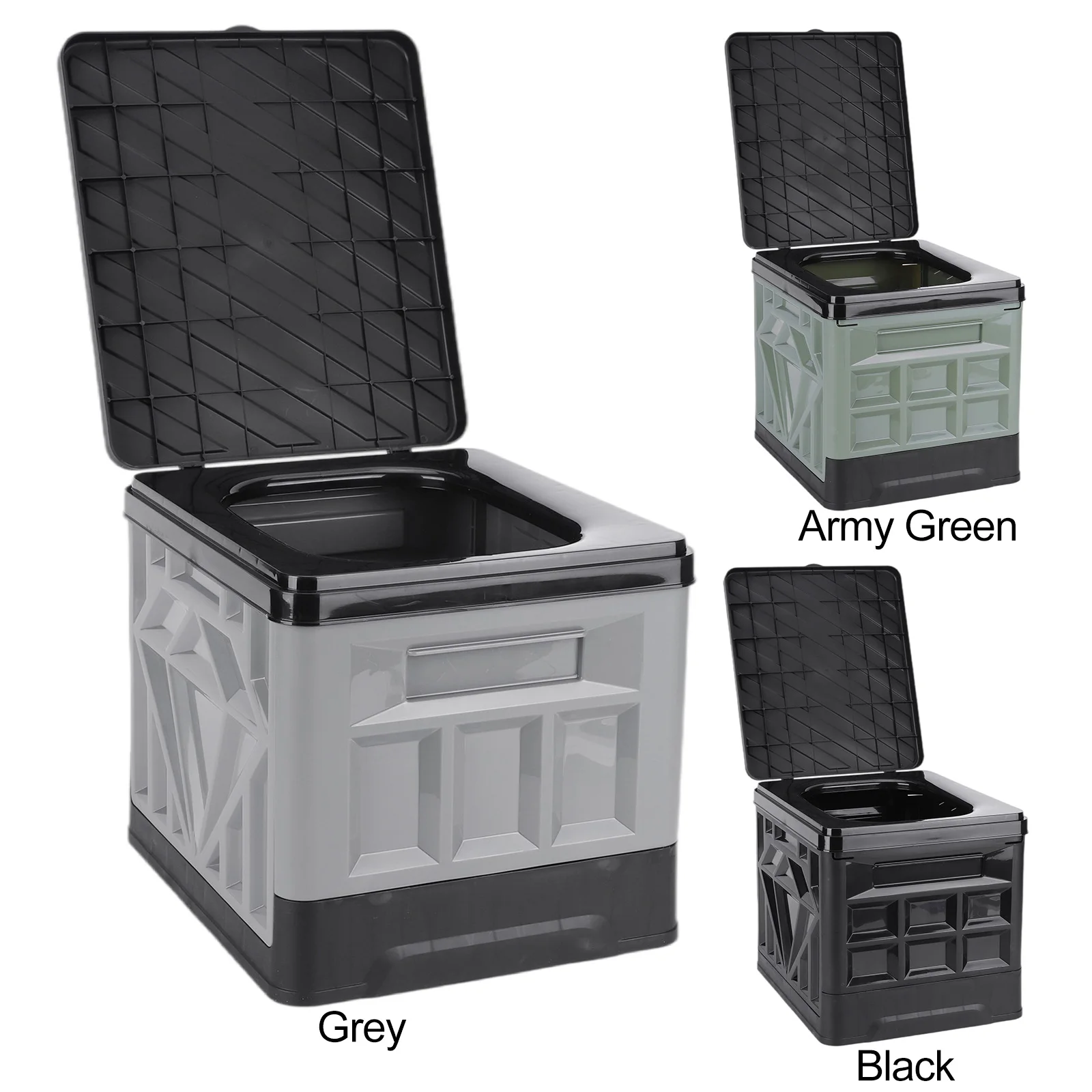 Folding Collapsible Toilet for Adults & Kids Camp Toilet with Lid & Reusable for Camping Travel Outdoor Car RV & Emergency Use