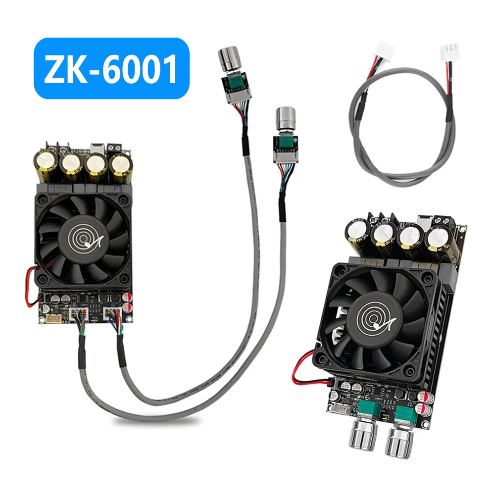 600W TPA3225 Active Subwoofer Pure Post Amplifier Board ZK-6001 Low-Pass Filter Mono Frequency Volume Adjustment DC18-50V